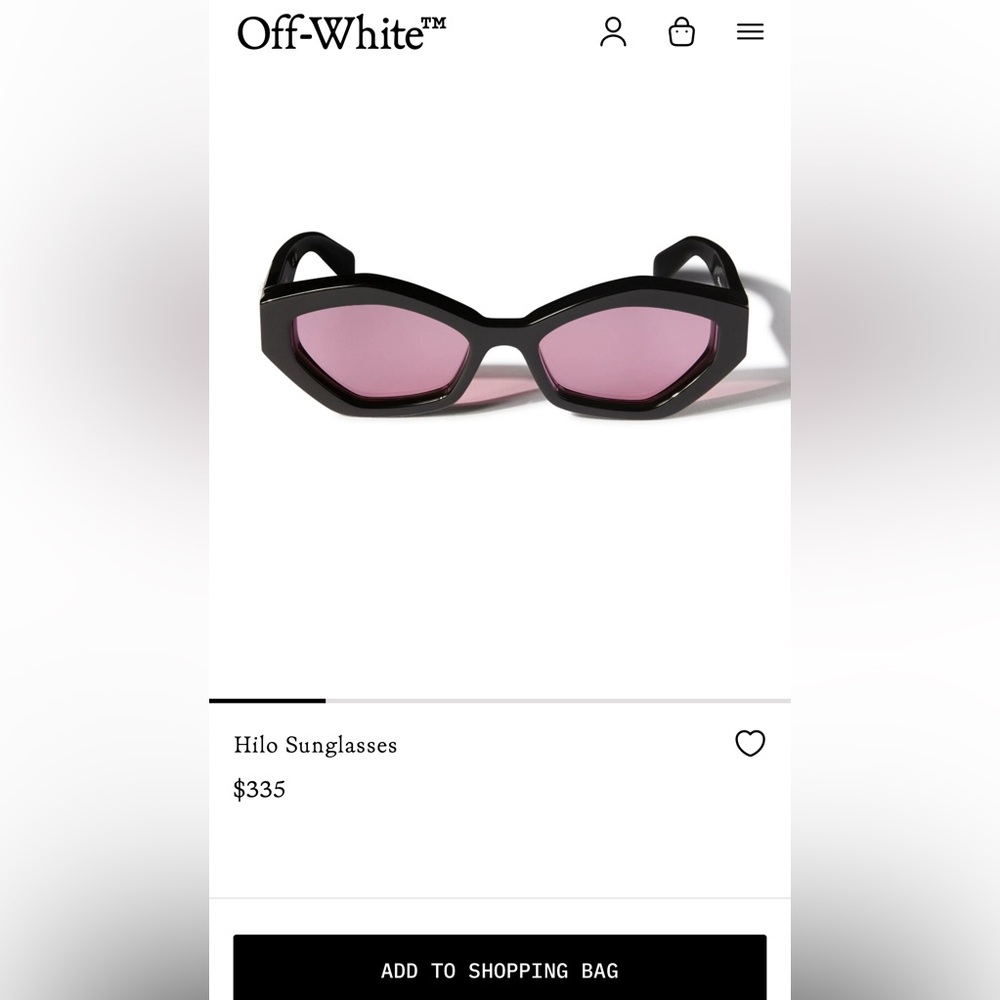 Off-White Unisex Hilo Geometric Sunglasses NWT!!!